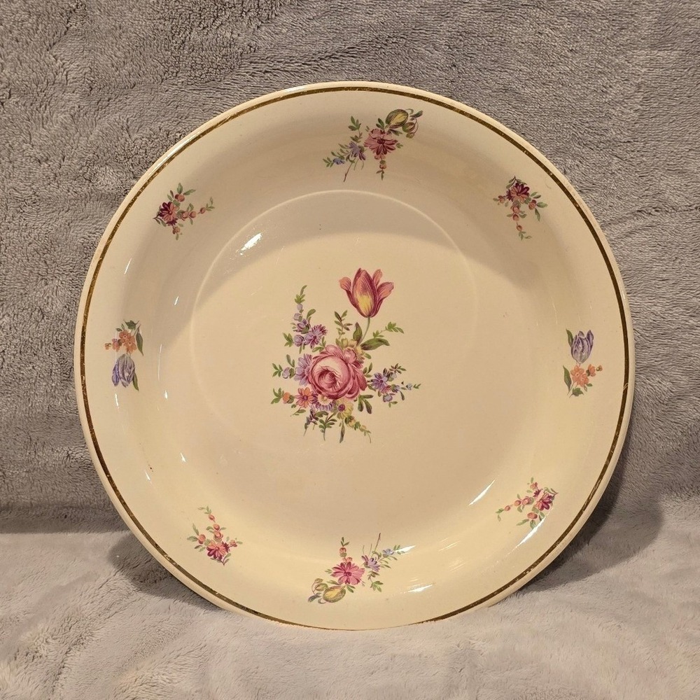 Vintage Priscilla Household Institute Ovenware Kitchen Kraft Rose Floral Bowl
